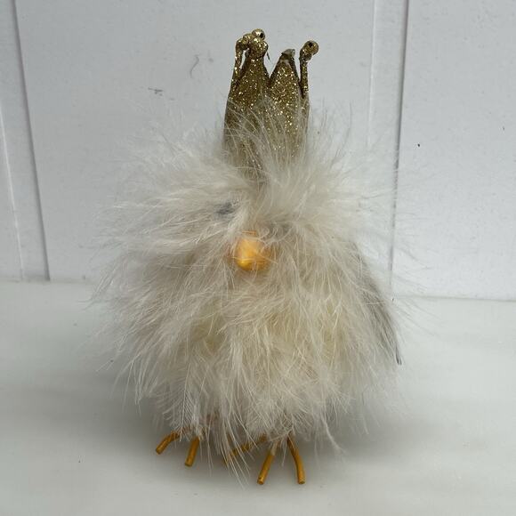 Fuzzy Chick Figurines Easter Spring Kitschy Kitsch Feathered set 3 - READ - Picture 5 of 8